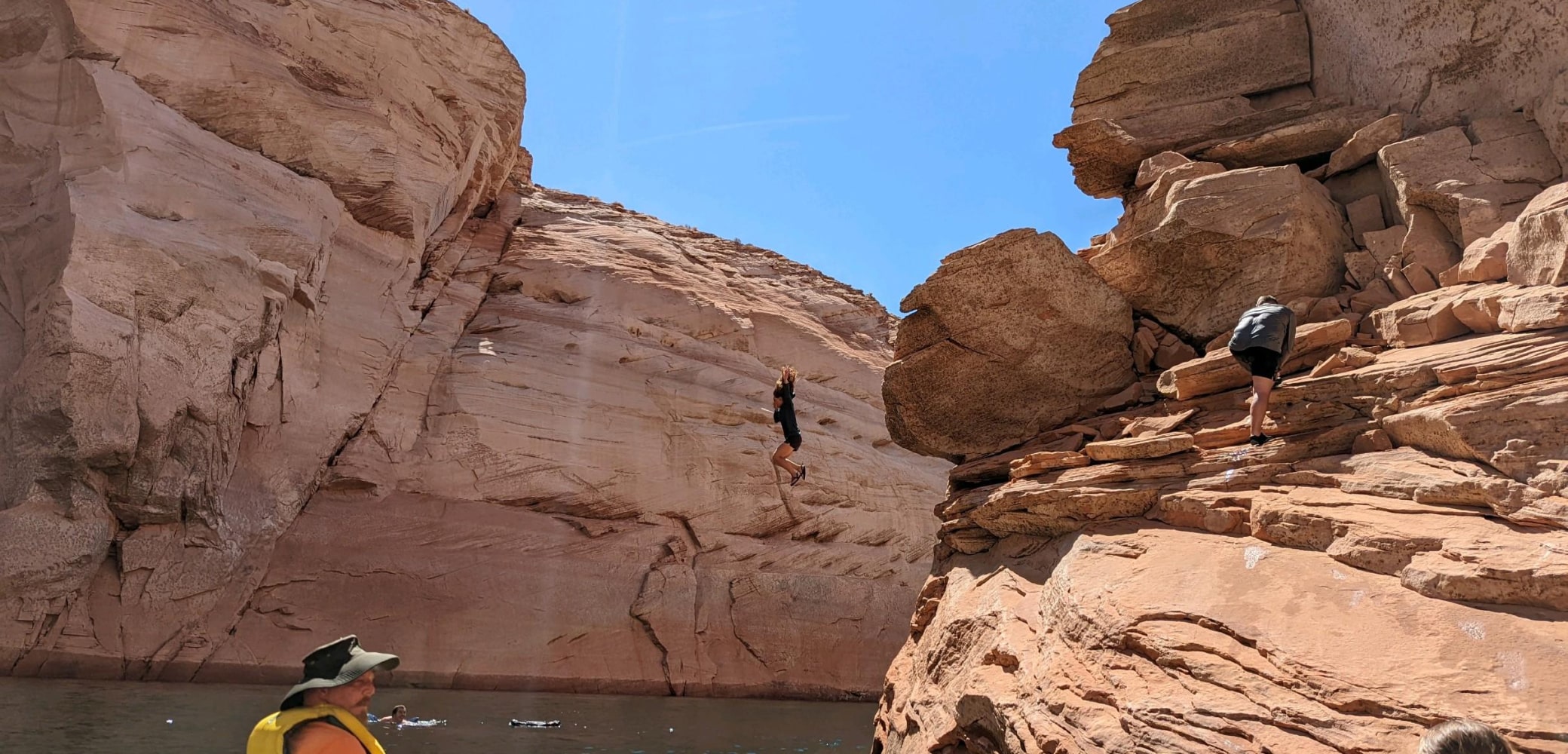 cliff jumping on lake powell