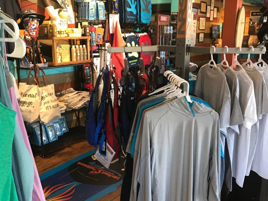 lake powell gear and souvenir shirts in the lake powell paddleboard and kayak gift shop
