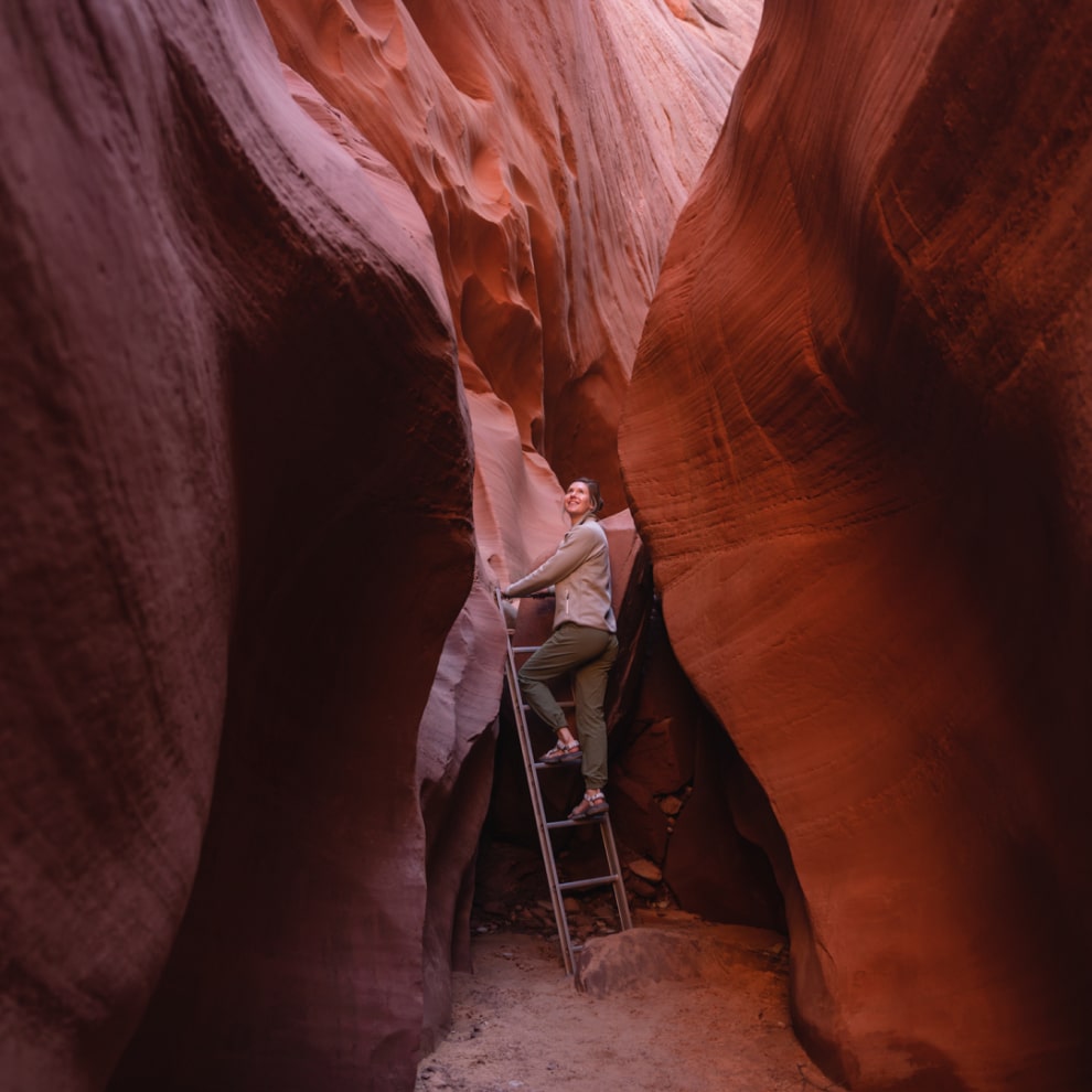 exploring antelope canyon on a guided tour